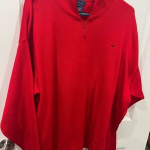Faconnable Vibrant Red Quarter-Zip Pullover
